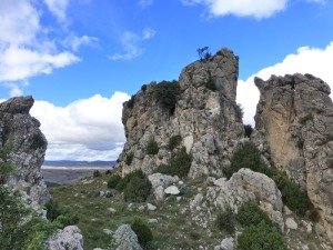 Grandes pinculos de dolomas jursicas del isleo tectnico del Pen de los Tormos.  