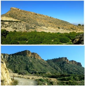 Panormicas del lateral de una cuesta y del frente de cuesta de Los Mamellones 