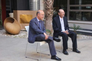Firma del Convenio con la CARM 2016. Andrés Carrillo González y Pedro Flores García