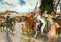 El Rey Boabdil entrega las llaves de Granada a los Reyes Catlicos el 2 de enero de 1492 