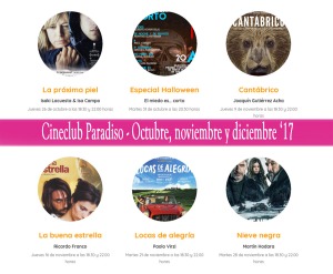 Cineclub Paradiso - Octubre a Diciembre 17