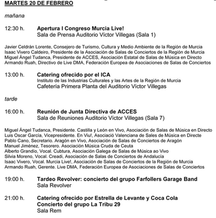 I Congreso Murcia Live! - programa