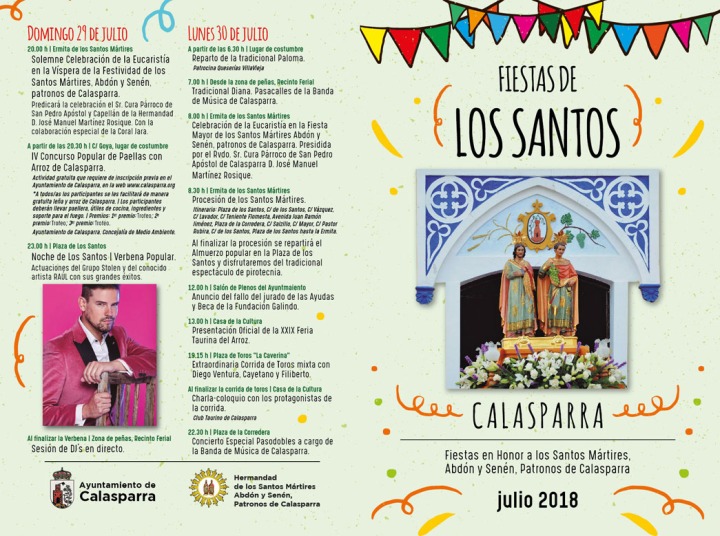 Programación fiestas Calasparra 2018