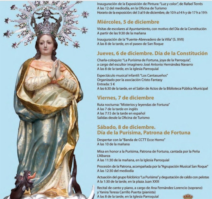 Celebración del Día de la Constitución y Festividad de la Purísima en Fortuna