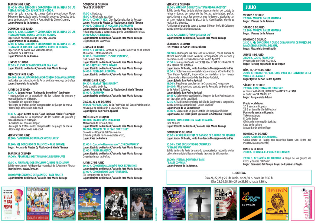 San Pedro del Pinatar. Programa de Fiestas Patronales 2019