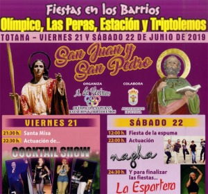 Fiestas en los barrios Olmpico, Las Peras, Estacin y Triptolemos de Totana 2019