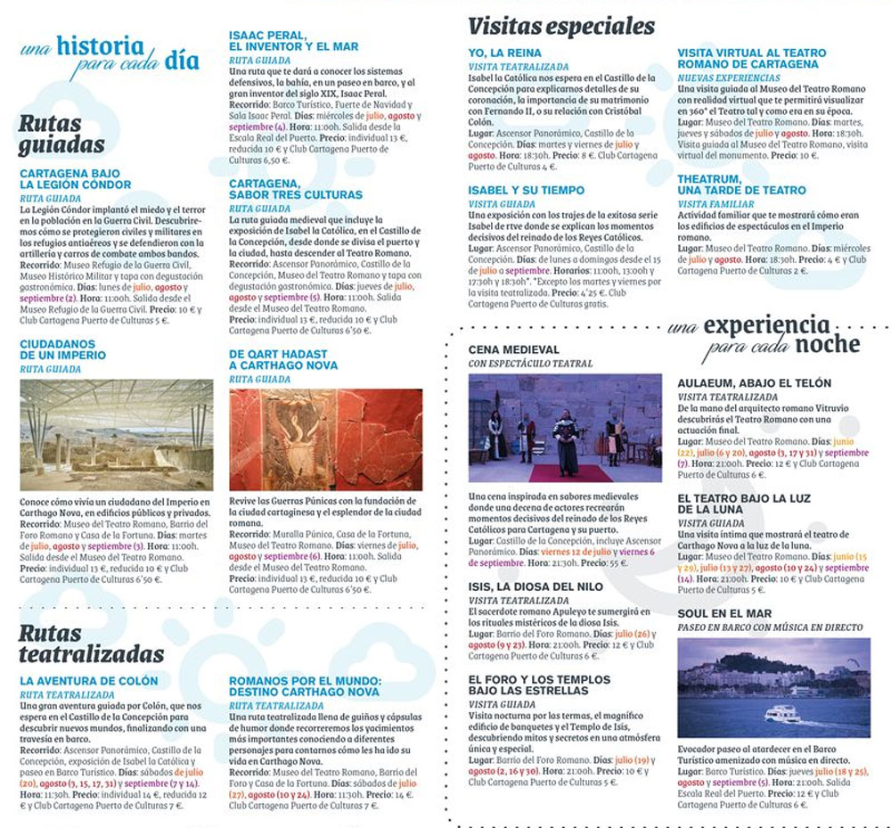 Actividades verano 2019 Cartagena Puerto de Culturas