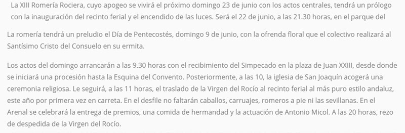 Romería Rociera de Cieza 2019