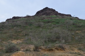 La lava atraves y se superpuso sobre  areniscas de origen marino