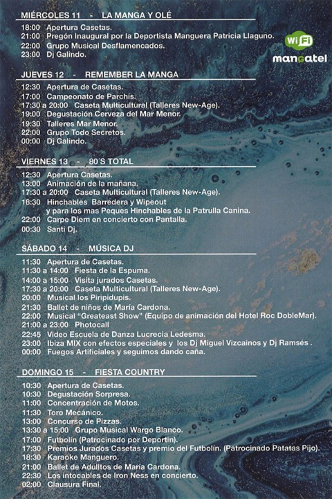 Programa fiestas de La Manga 2019