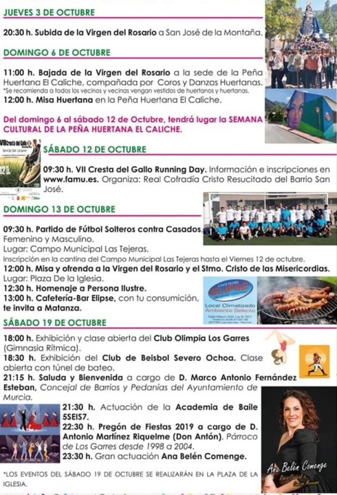 Fiestas Patronales de Los Garres 2019