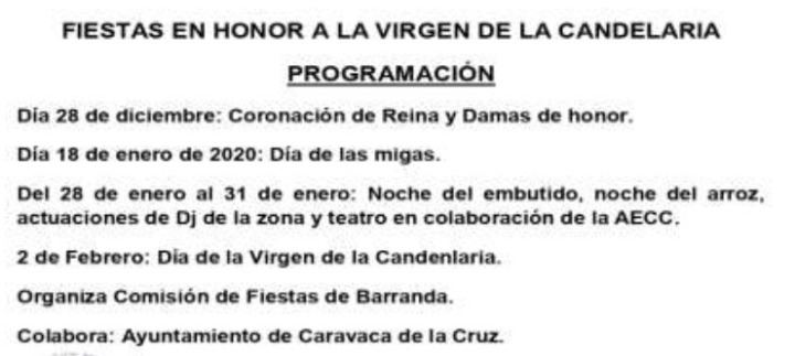 Fiestas de Barranda en Honor a la Virgen de la Candelaria