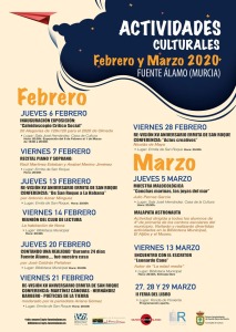 Programa cultural para los meses de febrero y marzo de 2020