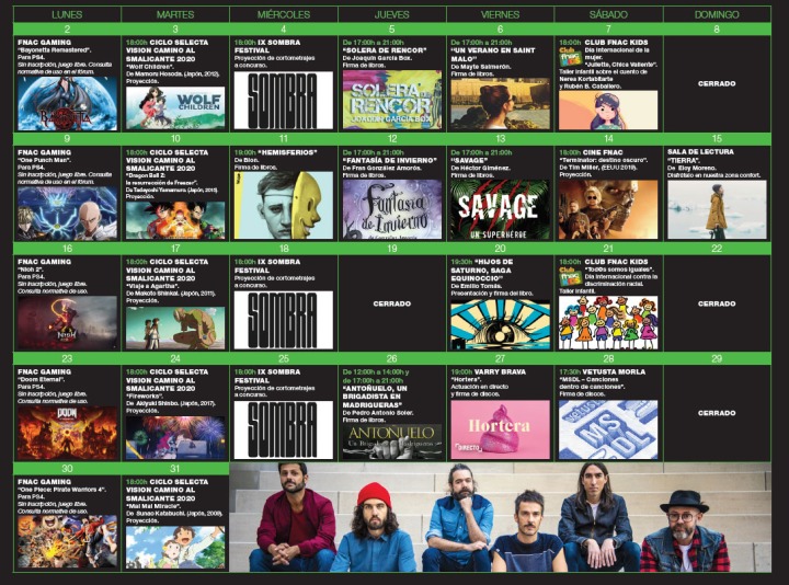 Programación cultural de Fnac Murcia para marzo 2020