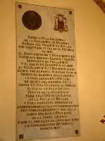 Placa sobre la Pila Bautismal de la Iglesia de Nuestra Seora del Rosario 