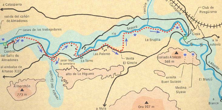 Mapa de la Ruta del Salto de los Almadenes