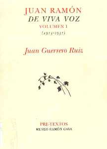 Portada Juan Ramn de viva voz[Juan Guerrero Ruiz]