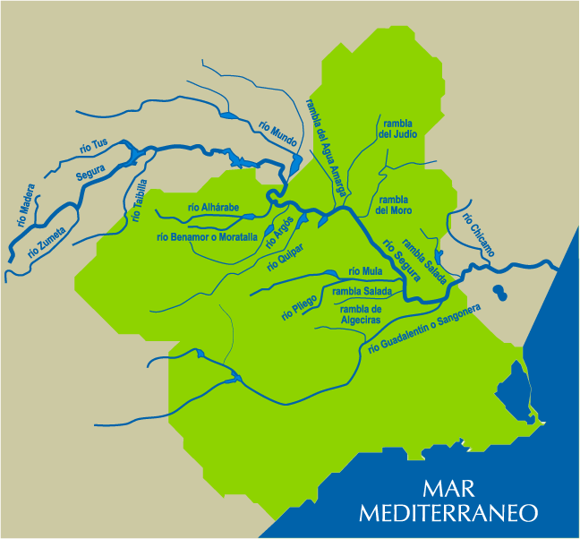 rio segura mapa Río Segura   Mapa Político   Región de Murcia Digital