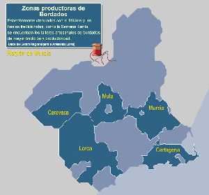 Mapa de zonas productoras de Bordados