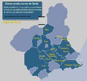 Mapa de zonas productoras de Seda