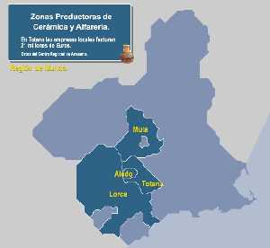 Mapa de zonas productoras de Cermica [Cermica]