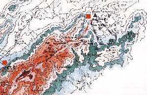 Mapa de senderos de pequeo recorrido 1 y 2 de Cehegn