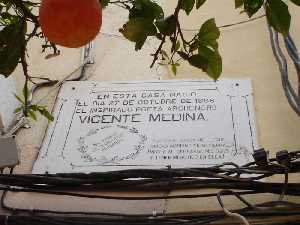  Placa de la casa natal del literato archenero Vicente Medina 