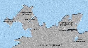 Plano del puerto de Cartagena