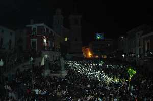 Iluminacin en la plaza Mayor 