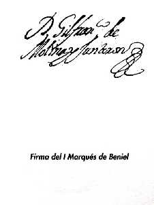 Firma del Marqus de Beniel 