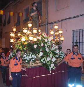 San Bartolom en procesin por calles benielenses [Beniel_Fiestas San Bartolom] 