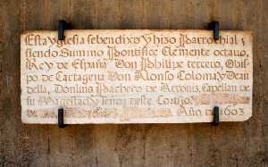 Lápida conmemorativa Iglesia de Torre Pacheco 