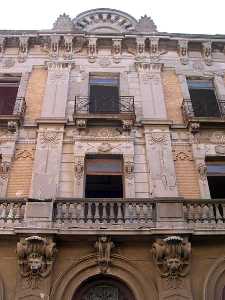 Detalle de los Balcones de la Casa del Piñón de La Unión 