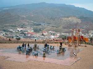 Tablero y piezas del Ajedrez [Lorca_Fortaleza del Sol]