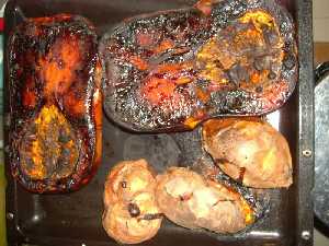 Asado de calabazas y boniatos