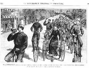 Exhibicin en 1884 [Ciclismo]