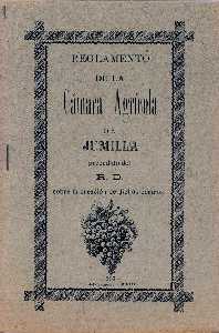 Reglamento de la Cámara Agrícola de Jumilla de 1907