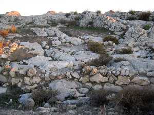 Muros de habitacin del Cerro de las Vias de Coy (Lorca) 