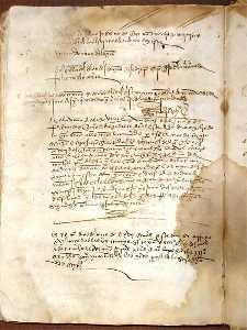 Fragmento final del inventario de los documentos del arca