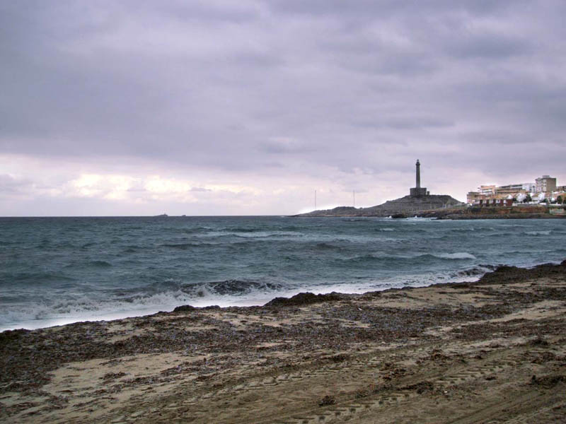 Playa de Las Amoladeras y faro de Cabo de Palos [Cartagena_Rincn de San Gins]. 