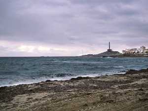 Playa de Las Amoladeras y faro de Cabo de Palos [Cartagena_Rincn de San Gins]