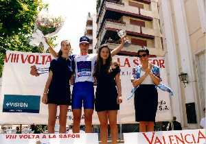 Pellicer en el podium de la Volta a la Safor