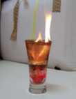 vela con flores