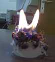 vela con flores