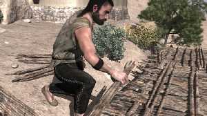 Recreaci�n de la colocaci�n de una techumbre [La Bastida de Totana]