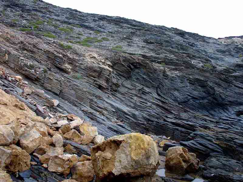 Esquistos grafitosos nevado-filbrides de Calblanque (Cartagena). Antonio del Ramo