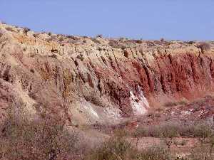 Arcillas y yesos del Triásico Superior en la Cabecera del Río Chícamo