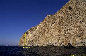 Figura 1. La costa de Cabo Cope es un tramo de costa acantilada alta 