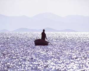 Pescador en el Mar Menor