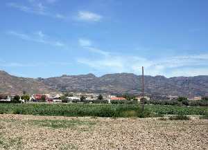 Vista de grupo de casas del campo de Tercia